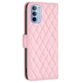 Miniatyrbillede 2 af 2: Rhombus Mønster Matte Flip Case til Motorola Moto G41 / G31 - Lyserød Pink