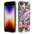 Miniatyrbillede 1 af 2: iPhone SE (2022)/SE (2020)/8/7 4,7 tommer YB IMD-8 Series Flower Pattern Design Phone Case Electroplating IMD Soft Flexible Scratch-Resistant Cover - Purple