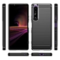 Miniatyrbillede 2 af 2: Carbon Flex Etui Sony Xperia 1 III - Sort Black