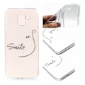 Miniatyrbillede 1 af 2: Samsung Galaxy J6 mobiletui i silikone- og plastik med printet mønster - "Smile" Transparent
