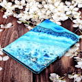 Miniatyrbillede 2 af 2: Samsung Galaxy Tab A 10.1 (2019) mønster læder flip etui - Havbølge Blue