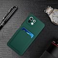 Pikkukuva 2 / 2: Card Holder Suojakuori For Xiaomi 11 Lite 5g Ne / Mi 11 Lite 5g / 11 Lite - Mustanvihreä Green
