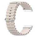 Miniatyrbild 1 av 2: Fitbit Sense 2 / Versa 4 / 3 klockarmband i oceanbandsstil - Stjärnljus Färg Vit
