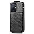 Miniatyrbillede 2 af 2: Vertical Flip Phone Etui med Zipper til Xiaomi 11T / 11T Pro - Sort Black