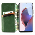 Pikkukuva 2 / 3: Nahkakotelo With A Stylish Rhombus Imprint For Motorola Edge 30 Ultra / X30 Pro - Vihreä Green