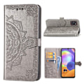 Miniatyrbild 1 av 2: Mandala läder Samsung Galaxy A31 fodral - Silver/Grå Silvergrå