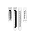 Miniatyrbillede 2 af 2: Fitbit Charge 3 / 4 tofarvet silikone urrem - Hvid / Sort White