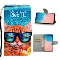 Pikkukuva 1 / 2: Wonderland Samsung Galaxy A71 flip kuoret - Kissa Lasit Multicolor
