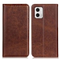 Miniatyrbillede 1 af 6: Flip Etui med Pung i Ægte Læder til Motorola Moto G73 - Kaffe Brown