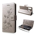 Miniatyrbild 1 av 2: Butterfly läder Huawei P30 Lite fodral - Silver/Grå Silvergrå