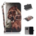 Miniatyrbild 1 av 2: IPhone 9 mobilfodral är syntetläder silikon plånbok stående - Tiger multifärg