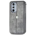 Miniatyrbillede 2 af 2: Læder Etui med A Stilfuldt Rhombus Tryk til Motorola Edge 30 Pro - Grå Silver grey