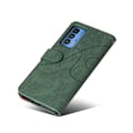 Miniatyrbillede 2 af 2: Tekstureret Læder Etui med Strop TilMotorola Edge 20 Pro - Grøn Green