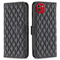 Miniatyrbillede 1 af 2: Rhombus mat Samsung Galaxy A03 flip etui - Sort Black