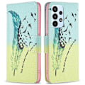 Pikkukuva 1 / 2: Wonderland Samsung Galaxy A73 flip kuoret - Sulka Ja Linnut Multicolor