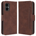 Miniatyrbillede 1 af 2: Stilfuldt Læder Etui med Pung til Xiaomi Poco M4 5G - Brun Brown