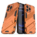 Miniatyrbillede 1 af 2: Kickstand Hybrid Hard Bumpresistent Soft Flexible stødsikkert Protective Case iPhone 13 Pro Max 6,7 tommer - Orange Orange
