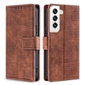 Pikkukuva 1 / 2: Crocodile Textured Nahkakotelo For Samsung Galaxy S22 Plus - Ruskea Brown