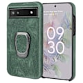 Miniatyrbillede 1 af 2: Stødsikkert lædercover med oval støttefod til Google Pixel 6a - Grøn Green
