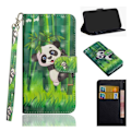 Miniatyrbillede 1 af 2: Sony Xperia 10 Plus mønster læder etui - Panda Multicolor