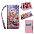 Pikkukuva 1 / 2: Huawei P Smart 2019 vaalea piste koriste nahkainen flip Suojakotelo - Pöllö Multicolor