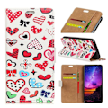 Pikkukuva 1 / 2: Huawei Mate 20 Lite Synteetti nahka kuviollinen lompakko suojakotelo - Sydämet Multicolor