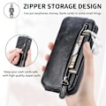 Miniatyrbillede 2 af 2: Lodret iPhone Xs / iPhone X flip etui med lynlås - Sort Black