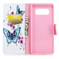 Miniatyrbillede 2 af 2: Samsung Galaxy Note 8 Etui med nydelig tryk - Lyserød sommerfugl Multicolor