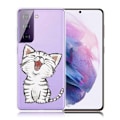 Pikkukuva 1 / 2: Deko Samsung Galaxy S21 FE Suojakotelo - Söpö Kissa White