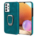 Miniatyrbild 1 av 2: Stötsäkert läderfodral med oval kickstand för Samsung Galaxy A32 - Cyan Grön