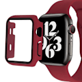 Pikkukuva 1 / 2: Apple Watch SE 2022 (40mm) suojakuori karkaistulla lasisuojalla - Viininpunainen Red