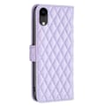 Miniatyrbillede 2 af 2: Rhombus mat iPhone Xr flip etui - Lilla Purple