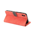 Pikkukuva 2 / 2: iPhone 9 Retro Tyylinen Synteetti Nahkainen Lompakko Suojakotelo - Punainen Red
