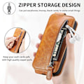 Pikkukuva 2 / 2: Vertical Flip Phone Suojakotelo With Zipper For Samsung Galaxy M32 5G / A32 5g - Ruskea Brown