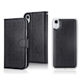 Miniatyrbillede 1 af 2: iPhone Xr flip cover i læder med krydsstruktur - Sort Black
