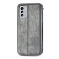 Pikkukuva 2 / 2: Nahkakotelo With A Stylish Rhombus Imprint For Nokia G60 - Harmaa Silver grey