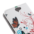Miniatyrbillede 2 af 2: Moberg HTC One A9 Læder Etui - Sommerfugle Cirkler Multicolor