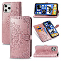 Miniatyrbild 2 av 2: Mandala läder iPhone 12 Pro / iPhone 12 fodral - Rosa Rosa