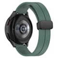 Miniatyrbild 1 av 2: 20 mm universellt klockarmband i silikon med magnetiskt vikbart spänne - Olivgrön Grön