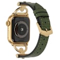Miniatyrbillede 1 af 2: Apple Watch (45 mm) urrem i tekstureret vegansk læder - Grøn / Guld Gold