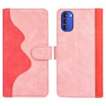 Miniatyrbillede 1 af 2: To Farvet Læder Flip Case til Motorola Moto G31 - Lyserød Pink
