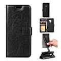 Miniatyrbillede 1 af 2: Samsung Galaxy A8 (2018) crazy horse skin PU læder flip etui - Sort Black