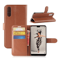 Miniatyrbillede 1 af 2: Huawei P20 litchi tekstur PU læder flip etui - Brun Brown