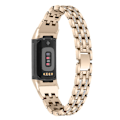 Miniatyrbild 1 av 2: Fitbit Charge 5 klockarmband med två rader strass och glitter - Retro Guld Guld
