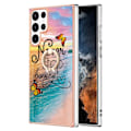 Pikkukuva 1 / 2: Marble Patterned Suojakuori With Ring Holder For Samsung Galaxy S22 Ultra - Never Stop Dreaming Multicolor