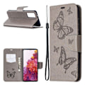 Miniatyrbild 1 av 2: Butterfly läder Samsung Galaxy S20 FE 5G / Samsung Galaxy S20 FE fodral - Silver/Grå Silvergrå