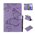 Miniatyrbillede 1 af 2: Samsung Galaxy Tab A 10.5 trykt sommerfugl læder flip etui - Lilla Purple
