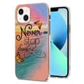 Pikkukuva 1 / 2: Marble Patterned Suojakuori With Ring Holder For iPhone 14 - Never Stop Dreaming Multicolor