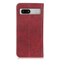 Pikkukuva 2 / 2: Lompakko-style Aitoa Nahkaa Läppäkotelo For Google Pixel 7a - Punainen Red