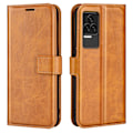 Pikkukuva 1 / 2: Xiaomi Redmi K50 / Xiaomi Redmi K50 Pro nahkainen lompakokkotelo - Keltainen Brown